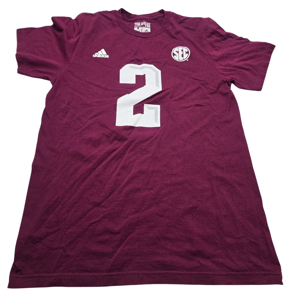 Adidas Texas A&M Aggies Shirt Mens Medium Maroon SEC Number 2 Go-To Tee